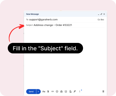 Screenshot showing subject line field